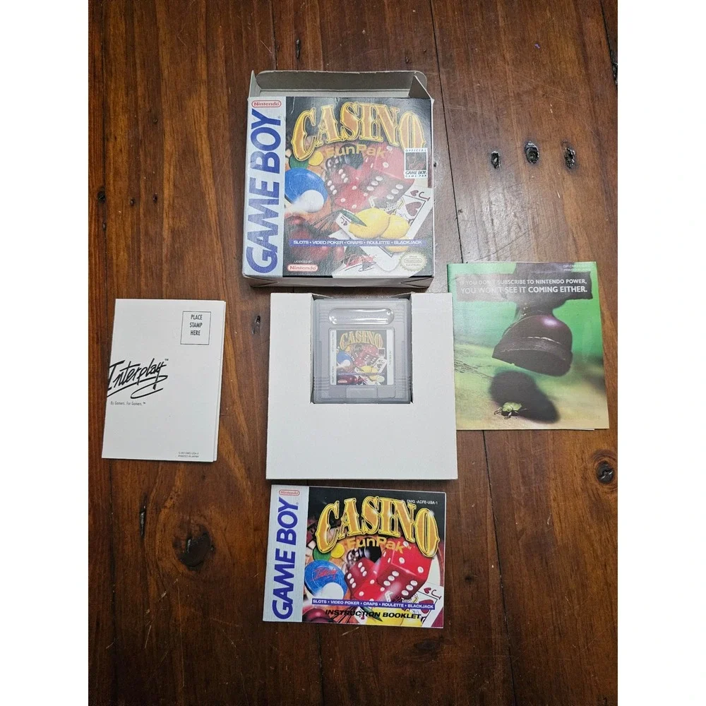 Casino FunPak Nintendo Game Boy CIB Complete Box Manual Interplay DMG-ACFE-USA
